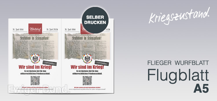 Flugblatt 2x DIN A5 Kriegszustand Selbst ausdrucken